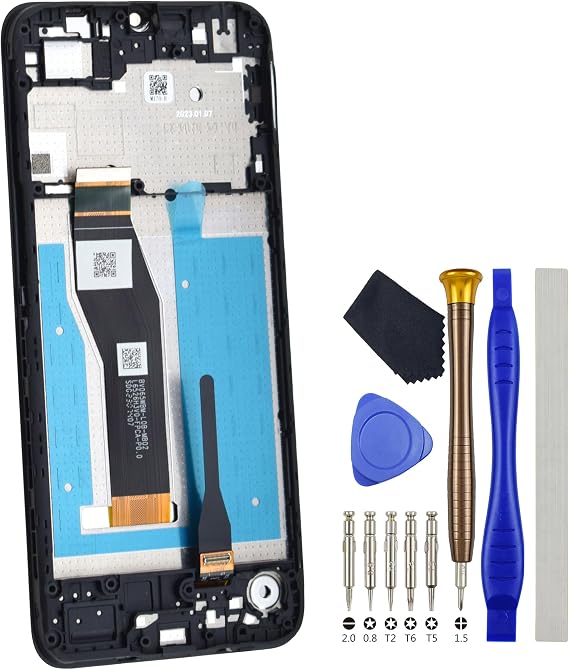 Full Display Screen for Motorola Moto E13 Black 6.5" LCD Screen Touch Digitizer Replacement with Screen Frame