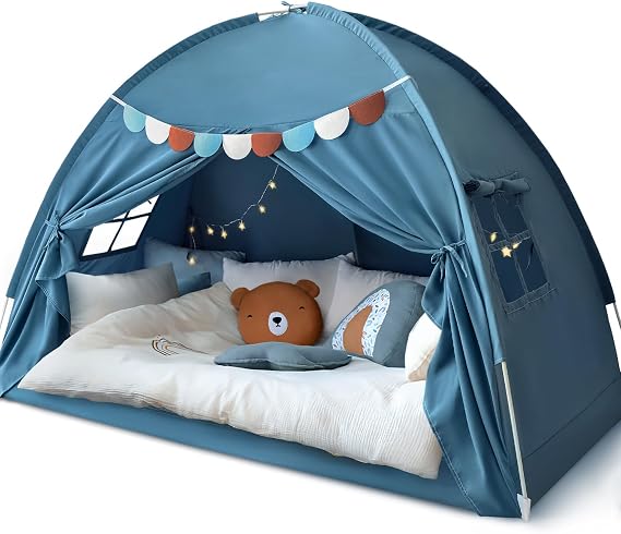 Twin Bed Tent for Kids, Toddler Privacy Tents on Bunk Bed Sleep Boys Canopy