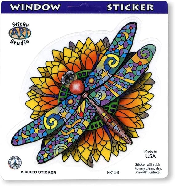 Celestial Dragonfly - Window Sticker / Decal - 5" by 5" Translucent