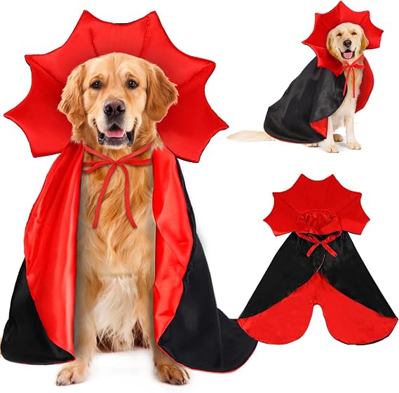 Halloween Pet Vampire Devil Cape Adjustable Costume for Medium Large Dogs