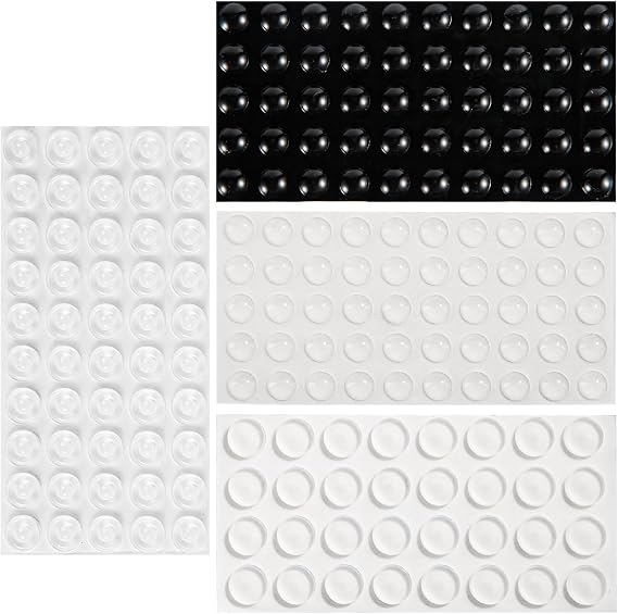 4 Sheets Braille Stickers for Visually Impaired, Silicone Bump Dot Stickers Sticky Raised Tactile Dots for Blind Low Vision Aid Products Visually Impaired Elderly (Clear & Black)