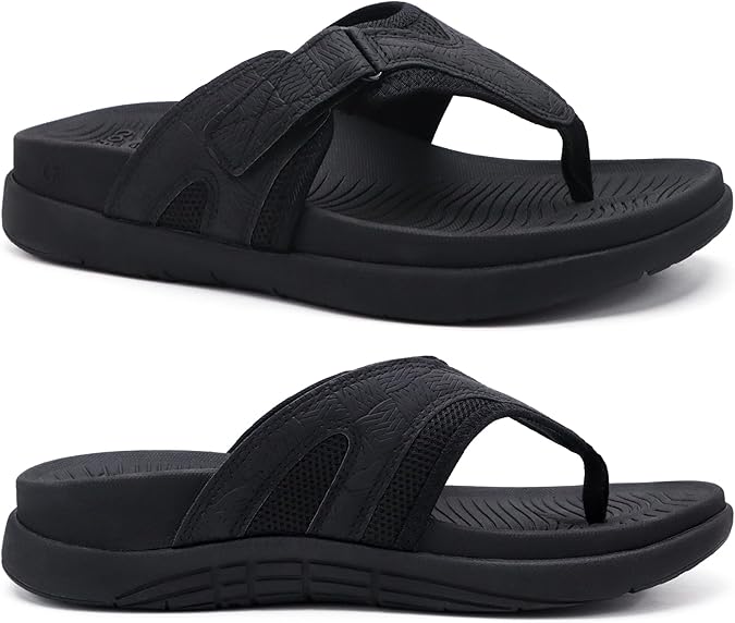 COFACE Flip Flops for Men with Arch Support Comfortable Man Thong Sandals Adjustable Beach Flip-flop Outdoor