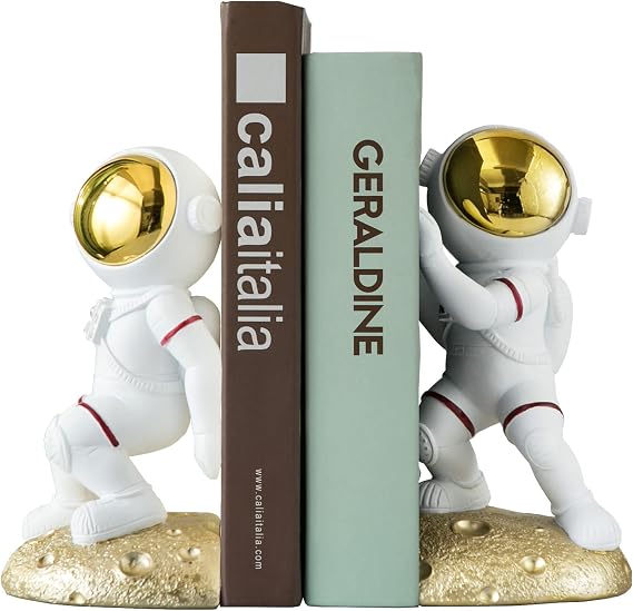 Space Bookends for Kids Room Nursery, Astronaut Themed Decor