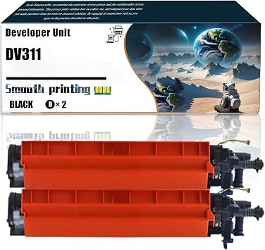 Replacement Parts Developer Unit DV311 Compatible with Konica Minolta bizhub C220 bizhub C280 bizhub C360 Printers, Contains Chip and Clear Printing (2 Pack Black)
