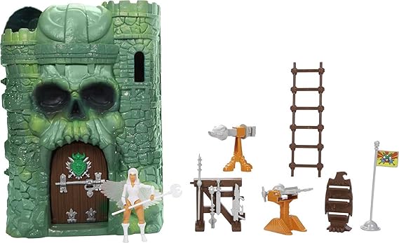 Masters of the Universe Mattel Masters of the Universe Origins Playset & Action Figure, Castle Grayskull with Scorceress, MOTU Toy, 4 Rooms, Trap Door & Elevator