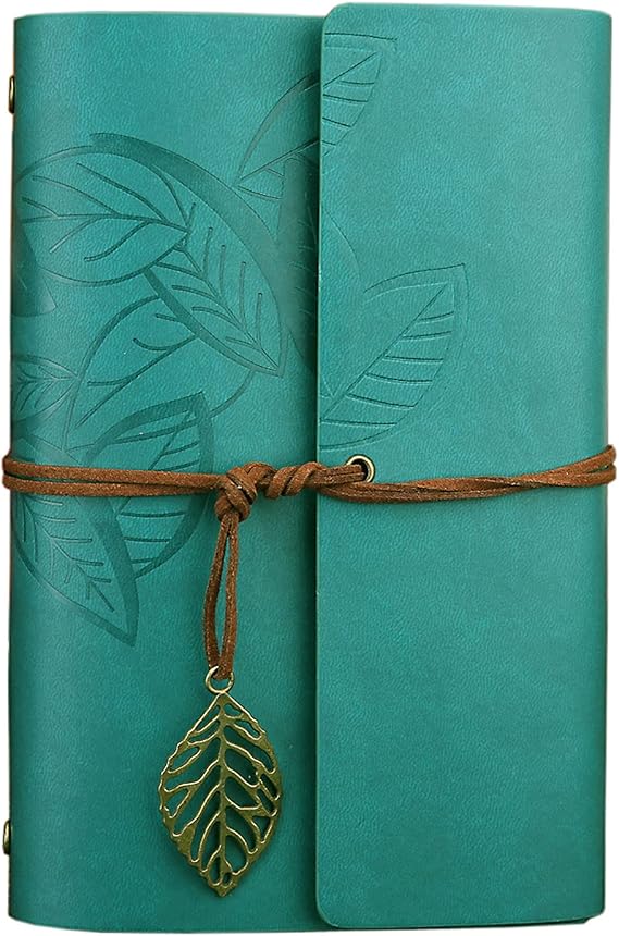 Retro Vintage yapraklı not defteri, klasik PU deri kapak, seyahat defteri, travel journal, günlük, seyahat günlüğü, doldurulabilir eskiz defteri, Sketchbook, 130x185mm
