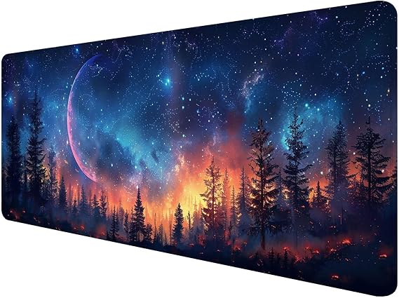 マウスパッド 大型 1200x600x3mm ゲーミング マウスパッド 魔法マウスパッド 超大型 ゲーミング マウスパッド 厚い 滑り止めマウスパッド 森 特大 おおきい キーボードパッド ゴム底 デスクトッププロテクターオフィスや家庭用 H-1