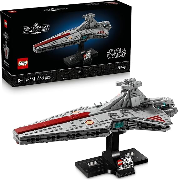 LEGO Star War Venatör Sınıfı Saldırı Kruvazörü 75441 | Yetişkinler için İsim Levhalı Sergileme Standı İçeren Koleksiyonluk Model Yapım Seti, Hediye Fikri (643 Parça)