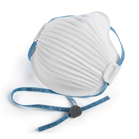 Moldex 4600 N95 AirWave Disposable Particulate Respirator Mask with SmartStrap, Medium/Large, NIOSH Approved, White, Pack of 10, Size Medium/Large
