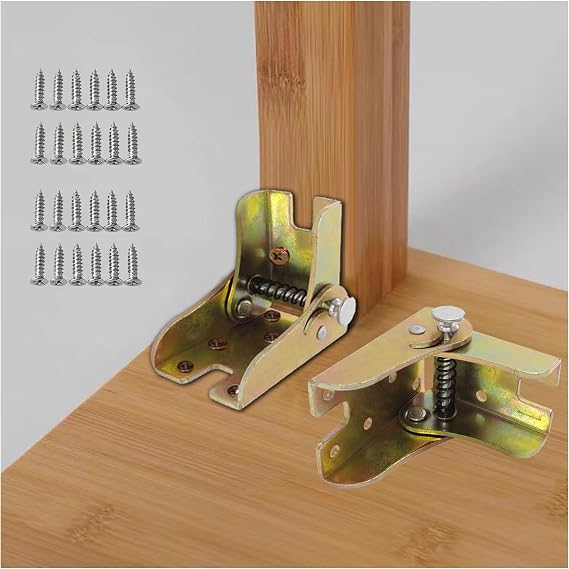 4 Pack Folding Bracket-Self-Locking Hinge-Leg Fittings and Angle Braces-for Table Legs Foldable , Folding Worktables ,Kitchen Folding Table (Colors)