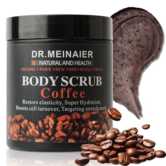 Sea Salt & Coffee Scrub Natural Exfoliating Body Scrub with Brown Sugar, Hydrating Coffee Body Exfoliator for Smooth, Soft Skin, Face & Body Scrub