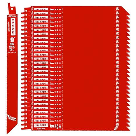 30 Pack 9 inch 20/24 TPI Reciprocating Saw Blade, Bi-Metal Sawzall Blades for Less 1/8" Thin Metal, PVC Nails Screw Soft Metals Steel Pipe, Longer Life Faster Smooth Cutting Speed, for Diablo DS0920BF