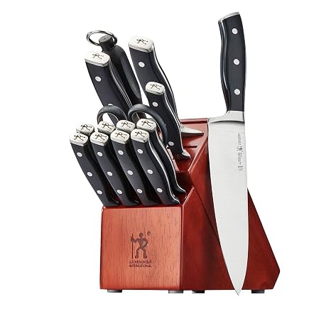 Henckels Forged Accent 15-pc Knife Block Set, black handle