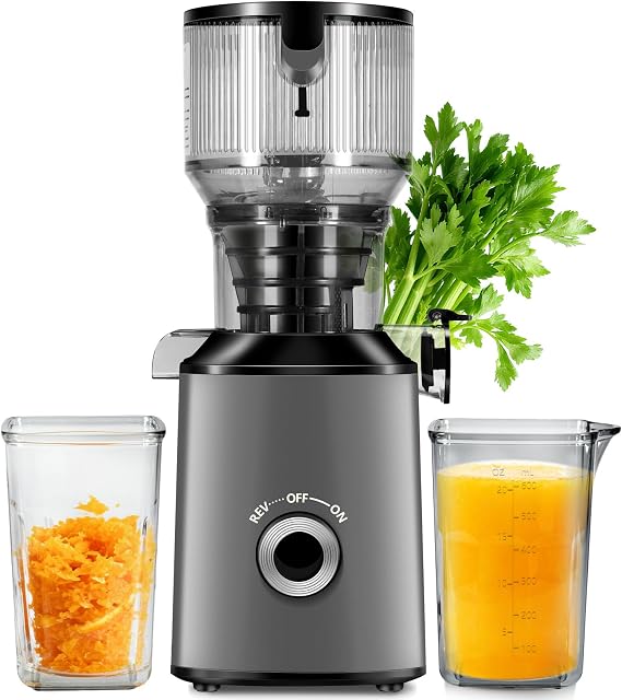 Cold Press Juicer With 5.8" Wide Feed Chute, Slow Masticating Juicer