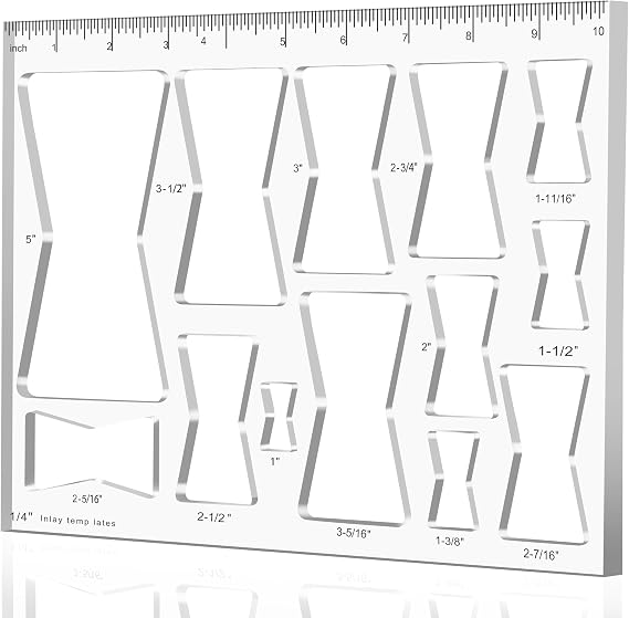 13-in-1 Woodworking Router Jig Kit - Bowtie, Butterfly Inlay & Decorative Templates - 10 x 7.9 inches