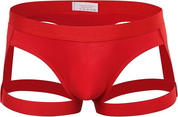 QiaTi Men's Jockstrap Thong Underwear Breathable Mens G-string Briefs Athletic Supporter Male Bikini for Workout Gym