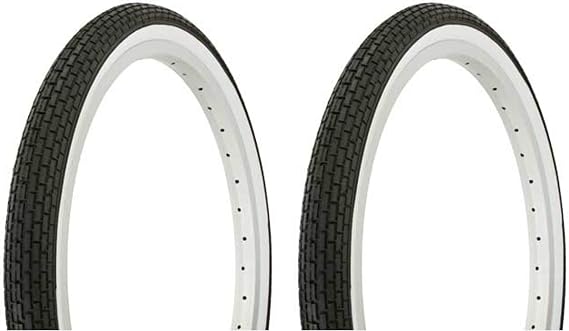 Lowrider 2 Bike Tires 20 x 1.75 Black/White Side Wall.Bicycle Tires