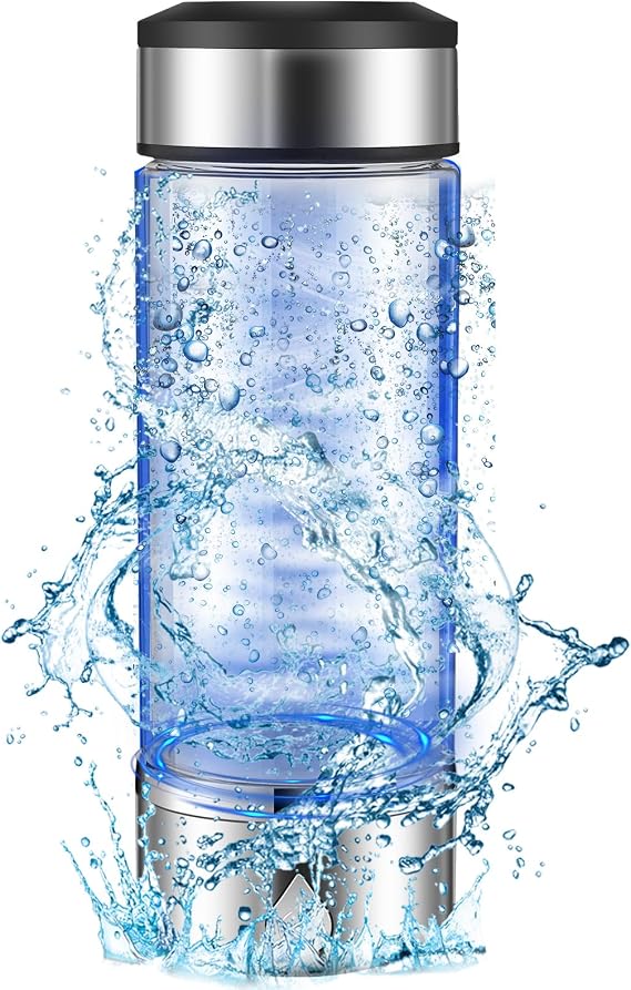 Hydrogen Water Bottle, 360ml Hydrogen Rich Water Cup H2, Portable Hydrogen Water Ioniser, Rechargeable Hydrogen Water Bottle Generator, Reusable Hydrogen Water Maker Bottle for Home Office