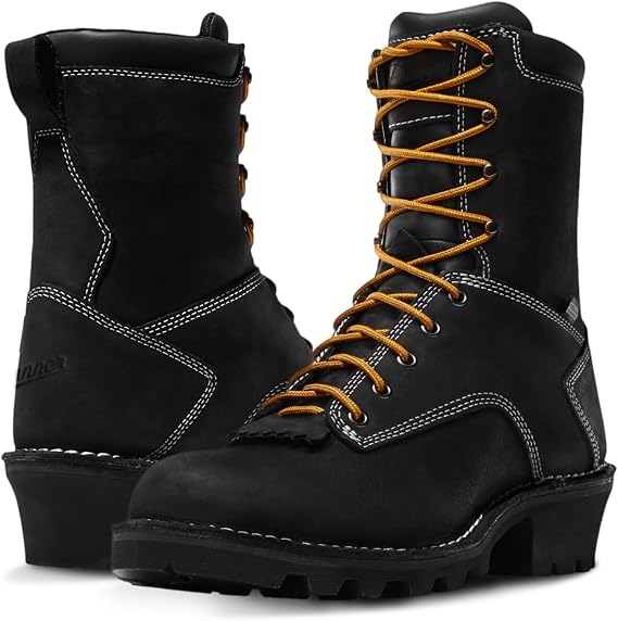 Danner Logger Boots for Men - Waterproof, Oiled Nubuck Leather on a Lightweight Platform with Vibram 360 Traction Outsole with 90-Degree Heel