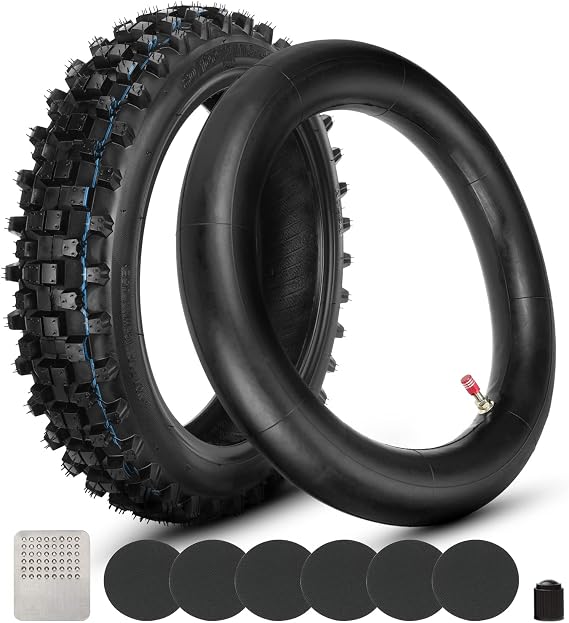 GREHUA 80/100-12 Dirt Bike Tire and Tube for KLX 110 SSR 125cc 110cc CRF70