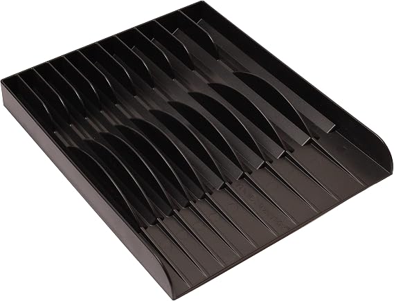 Tool Sorter Pliers Organizer Tray (Black) Holds 11 Hand Tools | Made in USA Slim Toolbox Drawer Sorter | Vertical Rack & Holder for Pliers, Wrenches, Chisels, Files | 13 x 10 x 1.25 Inches