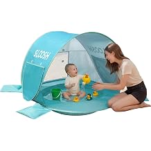 SLOOSH Baby Beach Tent - Pop Up Shade Pool, UPF 50+ UV Protection Sun Shelter for Infant, Portable Beach Pool with Carry Bag, Dual Mesh Side Panels for Toddler Outdoor Travel Camping