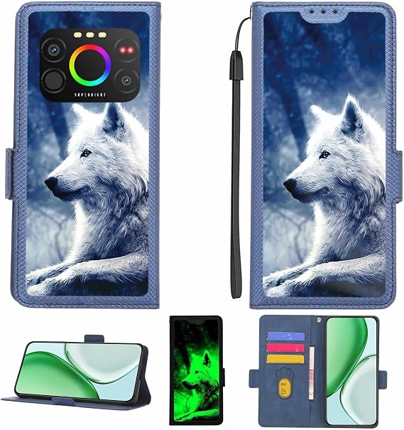 Case Compatible for IIIF150 Air1 Ultra+ Plus Phone Case Flip Cover [with Tempered Glass Screen Protector][RFID Blocking][Luminous Effect] LPT-Lang