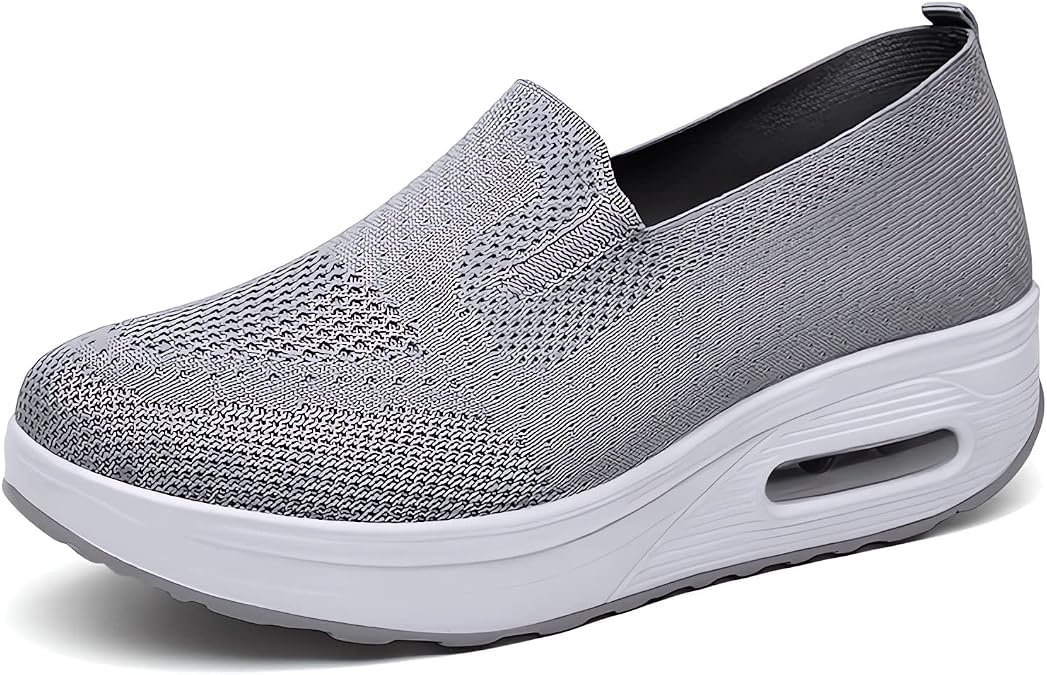 Women's Orthopedic Sneakers - 2023 New Air Cushion Slip on Walking Shoes Orthopedic Stretch Diabetic Casual Walking Wide Shoes with Arch Support, Comfort Women's Orthopedic Platform Sneakers