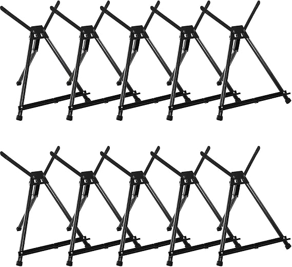 MEEDEN 10 Pcs Tabletop Easel: Aluminum Tripod Easel for Painting Display