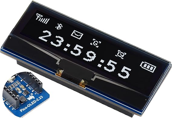 waveshare 2.23inch OLED Display Module for Raspberry Pi Pico, 12832 Pixel,4-Wire SPI/I2C Interface, 3.3V/5V Operating Voltage