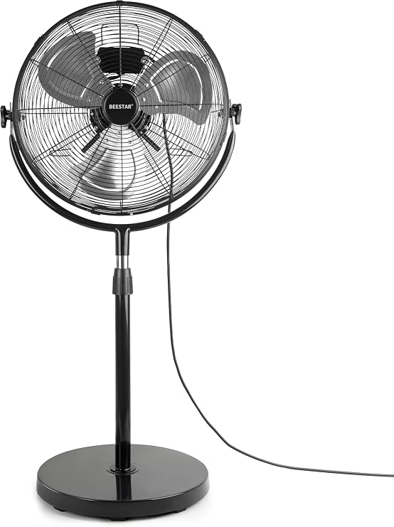 BEESTAR 20 Inch Heavy Duty High Velocity Metal Stand Pedestal Fan