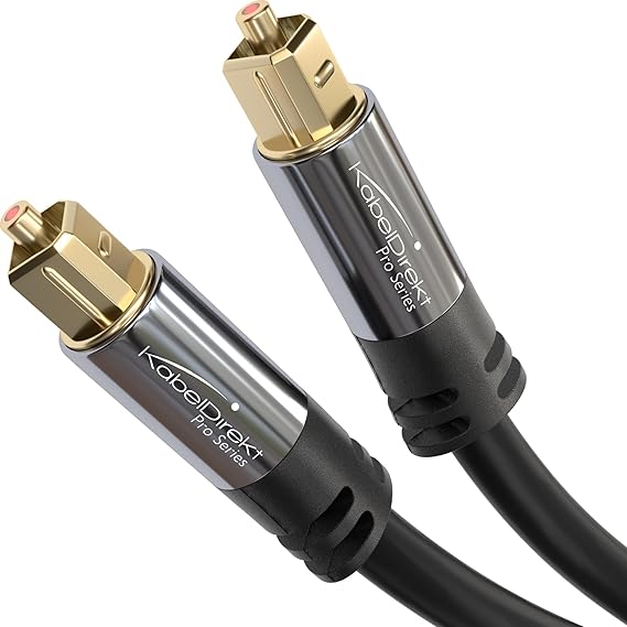 KabelDirekt – optical cable/Toslink cable – 2m (Toslink optical digital cable-Toslink, soundbar, stereo system, home theater, audio cable for connecting XBOX One and PS4)