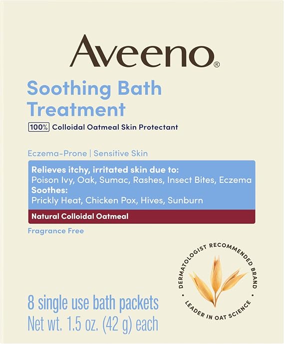 Aveeno Soothing Bath Treatment for Eczema, Colloidal Oatmeal, 8 ct