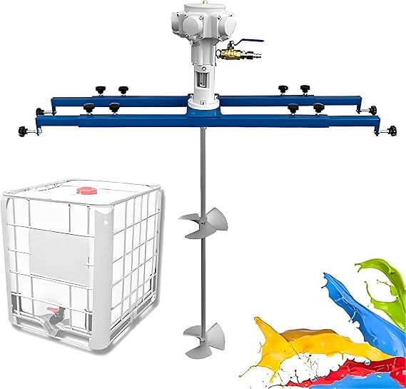Pneumatic Paint Mixer Air Agitator,Pneumatic Mixing Machine Mixer with Folding Propeller,Paint Stirring Machine for Paint Coating Materials Threecylinder