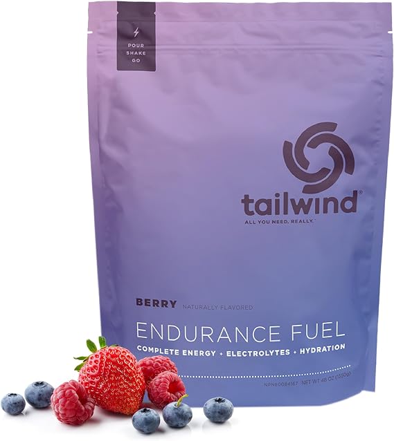 Tailwind Nutrition Endurance Fuel Berry 50 Serving by Tailwind Nutrition | Hydration Sports Drink Mix Powder, Electrolyte, Non-GMO and Vegan, Soy, Dairy, Gluten and Nut Free