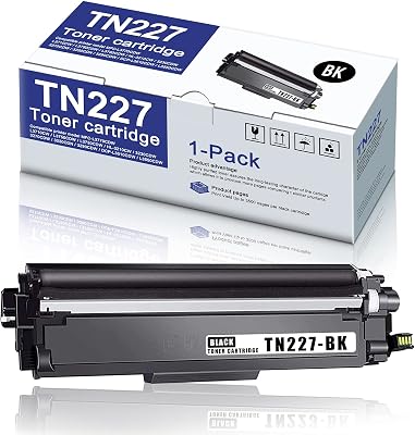 1-Pack TN227 TN-227 Black Toner Cartridge Replacement for Brother TN227 TN-227 Toner HL-3210CW 3230CDW 3270CDW 3230CDN 3290CDW MFC-L3770CDW L3710CW L3750CDW L3730CDW Printer