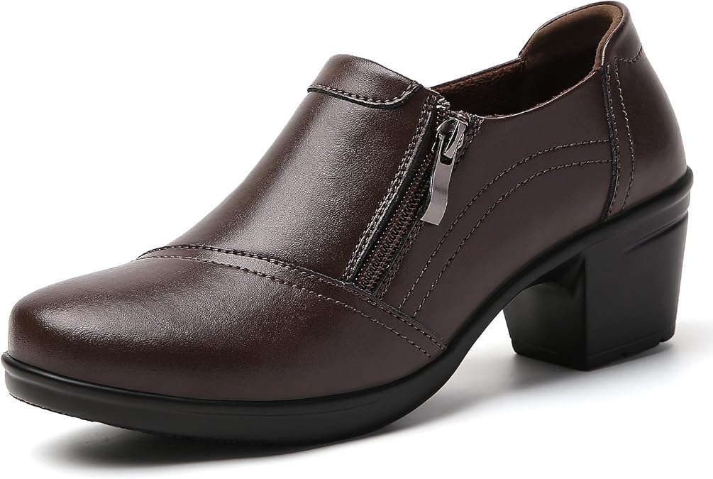 Women Dress Black Low Heel Loafers Dressy Casual Comfortable Work Shoes