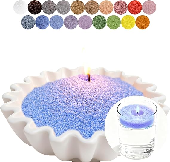 Aufien Candle Sand with Wicks, 21.4 Oz Pearled Candle, Blue Unscented
