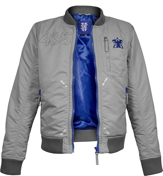 Musterbrand Men's MBSC002 Tychus Bomber Casual Jackets, Grey, 2X-Large