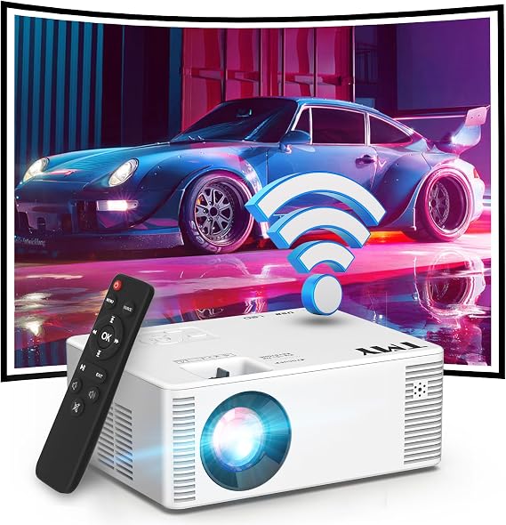 TMY Native 1080P Projector with WiFi and Bluetooth, Outdoor Movie Projector (with wifi)
