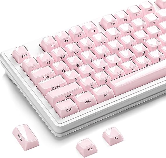 YUNZII Jelly 113 Keys OEM PBT Laser-Etched Keycaps (Pink, OEM Profile)