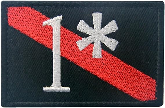Firefighter Patch One Ass to Risk 1 Thin Red Line Embroidered Tactical Applique Morale Hook & Loop Emblem