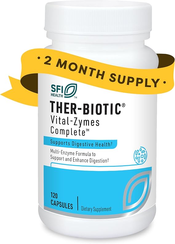 Klaire Labs SFI Health Vital-Zymes Complete Enzymes, 120 Capsules