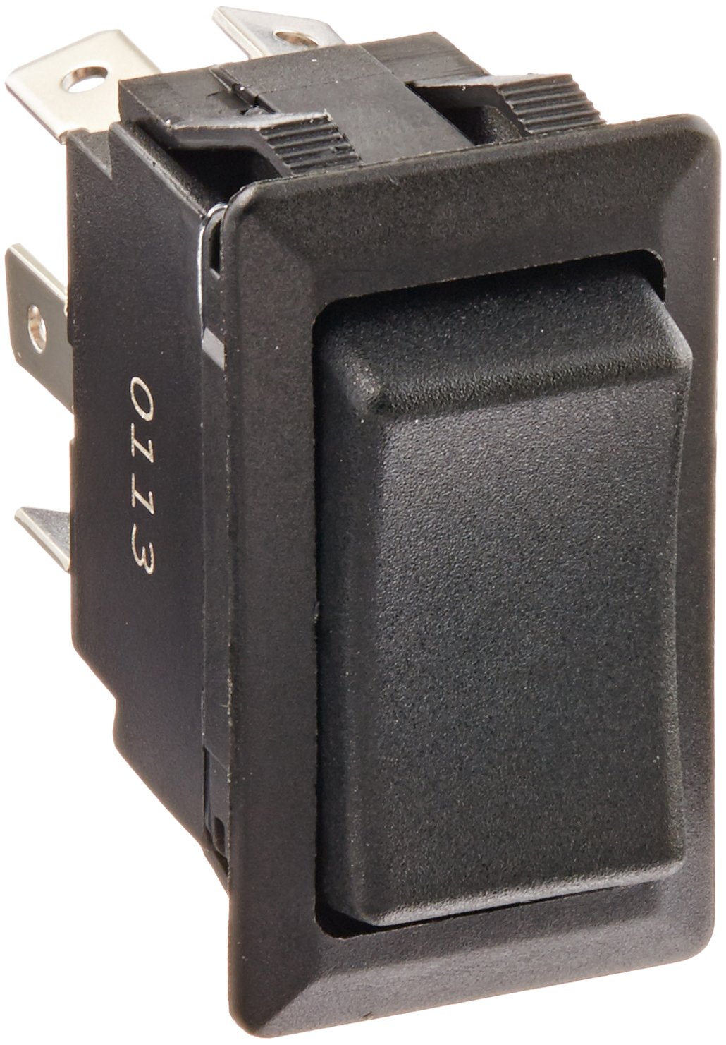 NSI 77060RQ Rocker Switch, On Off-On Circuit Function, DPDT, 2010 amps at 125250 VAC, 0.75 Width, 1.348 Height, 0.762 Depth, Black