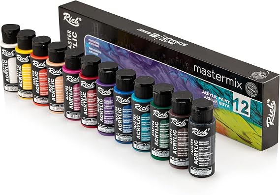 Rich 12-Piece 60 Cc Master-Mix Acrylic Set