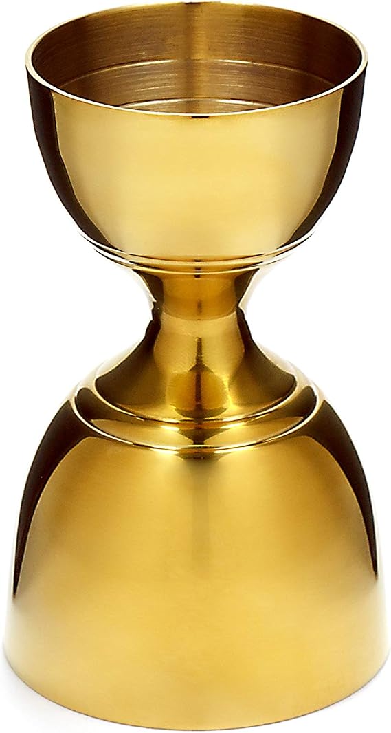 Cocktail Kingdom Leopold Jigger - 1oz / 2oz - Gold-Plated/Banded