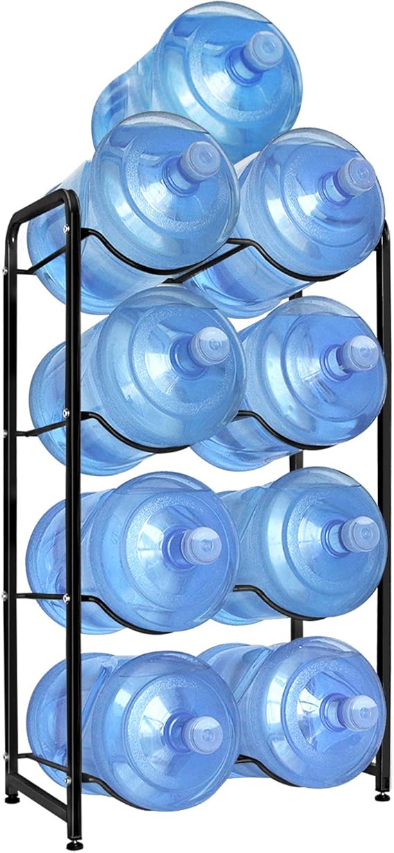 5 Gallon Water jug Stand, 5 Gallon Water Jug Holder for 5 Gal Water Bottle, Water Bottle Holder, 4-Tier Heavy Duty Water Cooler Jug Storage Rack for 5 Gallon Water Dispenser