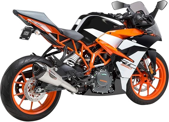 Yoshimura Alpha T Slip-On Exhaust (Street/Stainless Steel/Stainless Steel/Carbon Fiber/Works Finish) Compatible with 17-18 KTM RC390