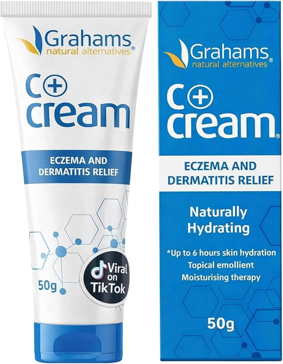 Grahams Natural C+ Eczema & Dermatitis Cream - All-Natural, Steroid-Free - Manuka Honey & Calendula - Clinically Proven Eczema Lotion for Kids & Adults - Itch Relief Cream for Extremely Dry Skin