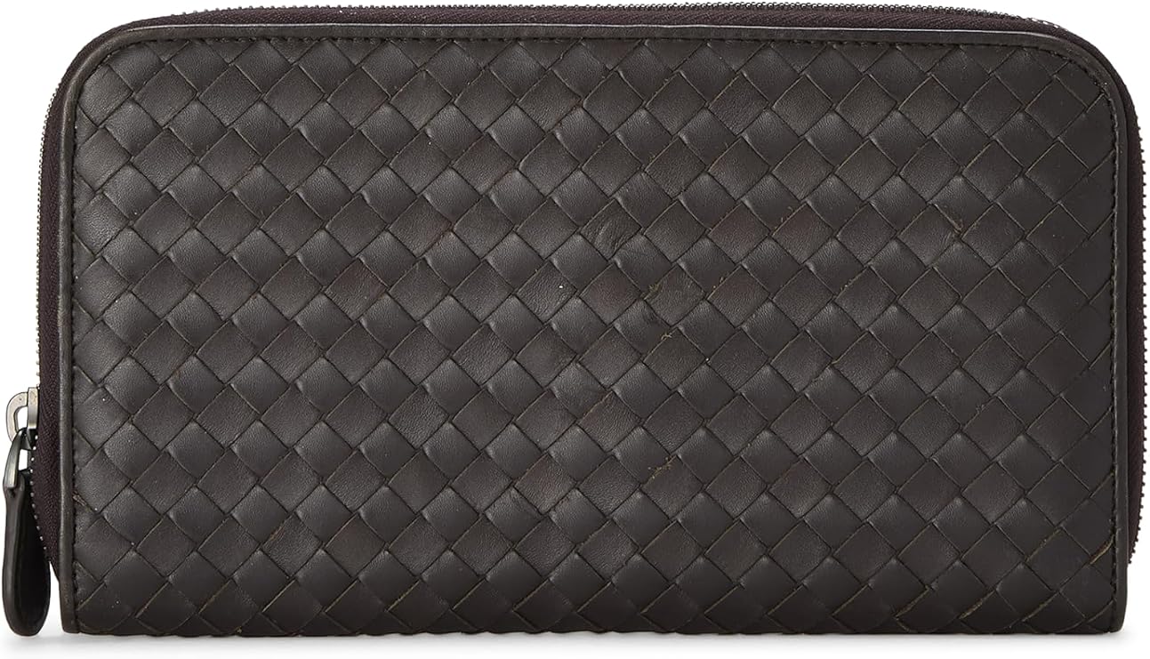 Pre-loved Brown Intrecciato Zip Around Wallet, Brown